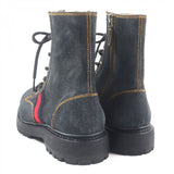 Gucci boots 761989 denim Indigo Shelly Line Web Line 6 1/2