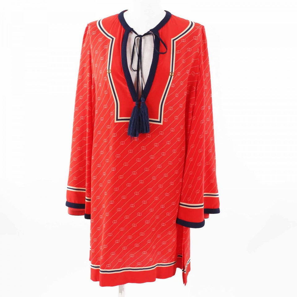 Gucci one piece 661958 Main: 100% silk, part: 62% polyester, part: 38% cotton, part: 100% polyester Red Women 36