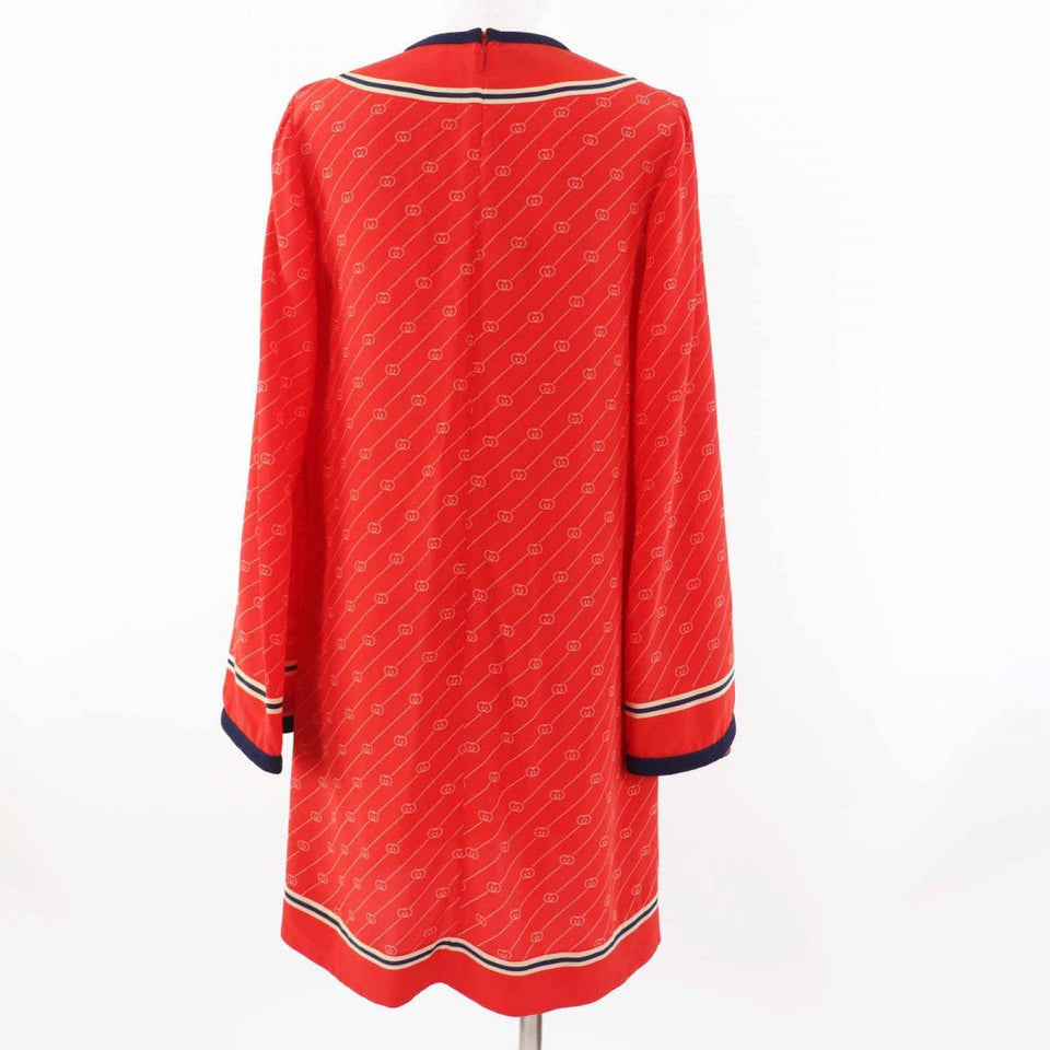 Gucci one piece 661958 Main: 100% silk, part: 62% polyester, part: 38% cotton, part: 100% polyester Red Women 36