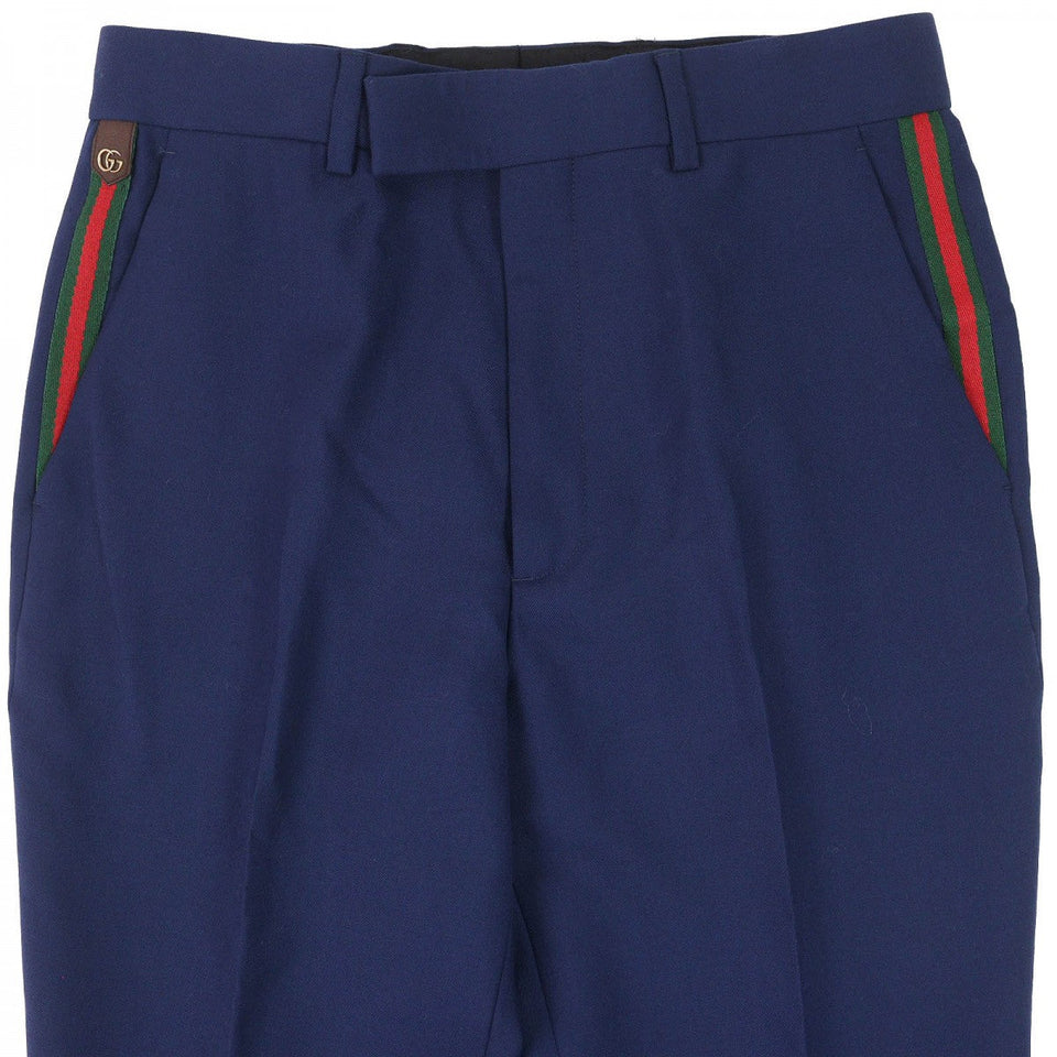 Gucci slacks 698813 Outer: 80% wool, Outer: 16% mohair, Part: 46% acrylic, Part: 46% wool, Part: 8% polyester blue mens 46