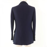 Gucci tailored jacket 610946 Main: 97% rayon, Main: 3% polyurethane, Part: 69% acetate, Part: 19% cotton, Part: 8% polyester Navy Women 36