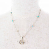Gucci Necklace 527399 Main: AG925, Part: Colored stones Silver light blue Double G Mother of Pearl Necklace Women