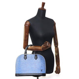 Louis Vuitton Alma PM Epi Denim Leather Handbag Boston Bag Blue