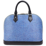 Louis Vuitton Alma PM Epi Denim Leather Handbag Boston Bag Blue