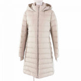 Burberry LONDON down coat Main: 80% nylon, Main: 20% elastane (polyurethane), Lining: 80% nylon, Lining: 20% elastane (polyurethane), Part: 100% polyester, Part: 5% elastane Filling: 90% down, 10% feather light beige Women M