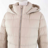 Burberry LONDON down coat Main: 80% nylon, Main: 20% elastane (polyurethane), Lining: 80% nylon, Lining: 20% elastane (polyurethane), Part: 100% polyester, Part: 5% elastane Filling: 90% down, 10% feather light beige Women M