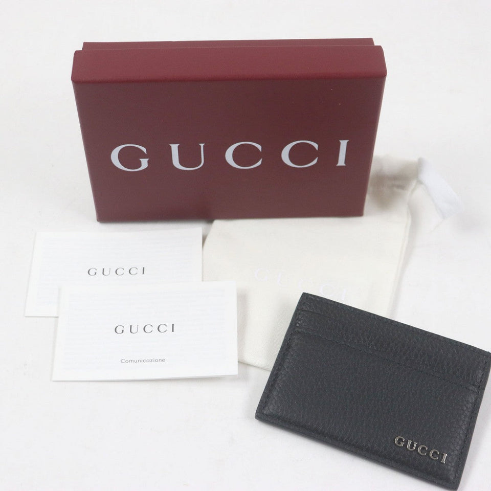 Gucci Card Case 771157 Main: Leather black mens