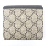 Gucci Tri-fold wallet 598587 Main: GG Supreme canvas, Main: Leather Black beige Double G Bicolor Medium Wallet mens
