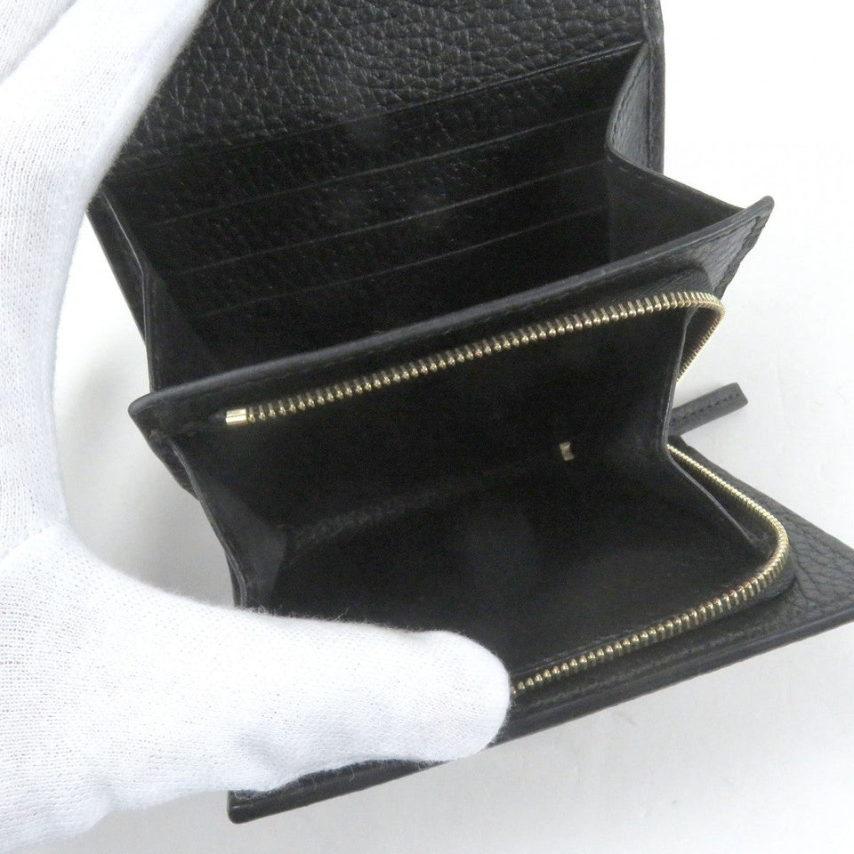 Gucci Tri-fold wallet 598587 Main: GG Supreme canvas, Main: Leather Black beige Double G Bicolor Medium Wallet mens