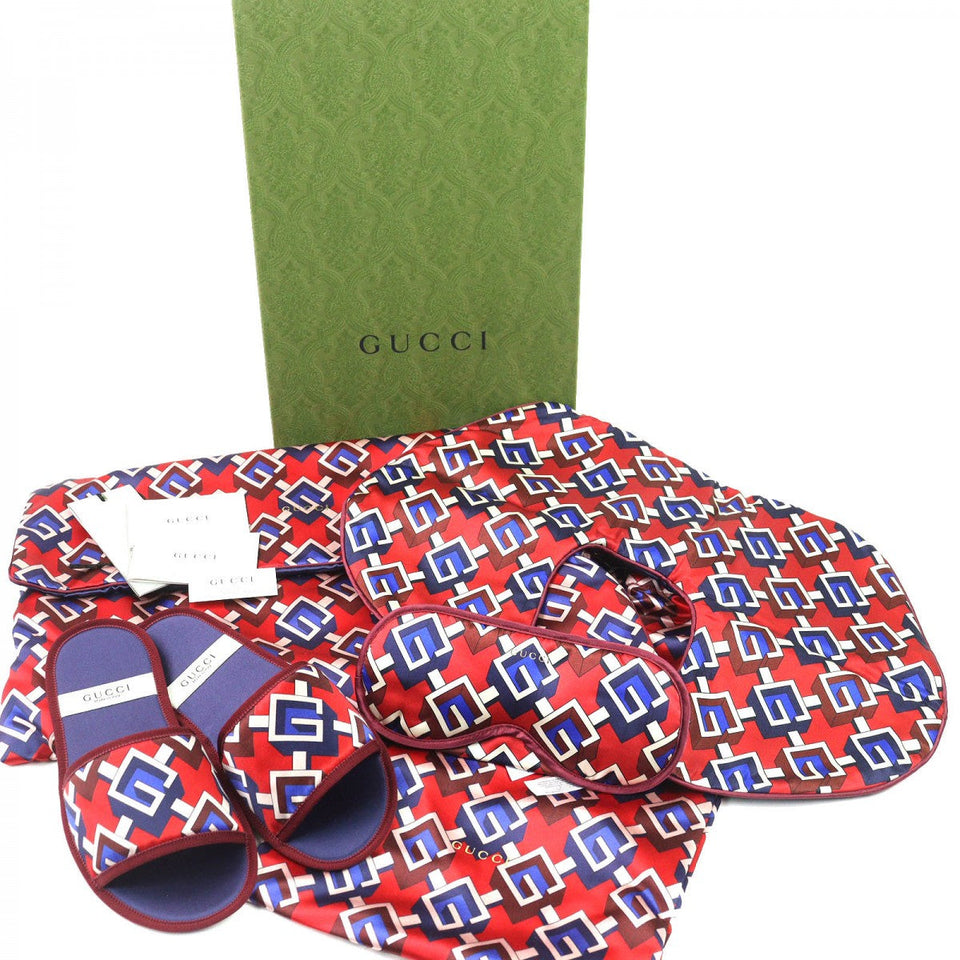 Gucci Other miscellaneous goods Main: 100% silk Red Geometric G Print Travel Set Women(Unisex)