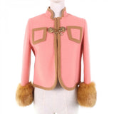 Gucci Jacket 602771 Outer: 100% wool, Part: 100% acrylic, Lining: 100% polyester Pink brown Women 38