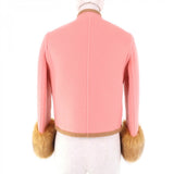 Gucci Jacket 602771 Outer: 100% wool, Part: 100% acrylic, Lining: 100% polyester Pink brown Women 38