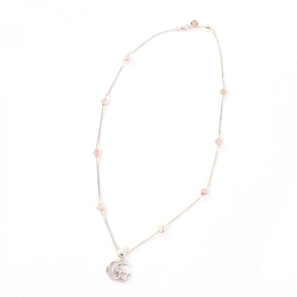Gucci Necklace 527399 Main: AG925, Part: Colored stones Silver pink Double G Mother of Pearl Necklace Women