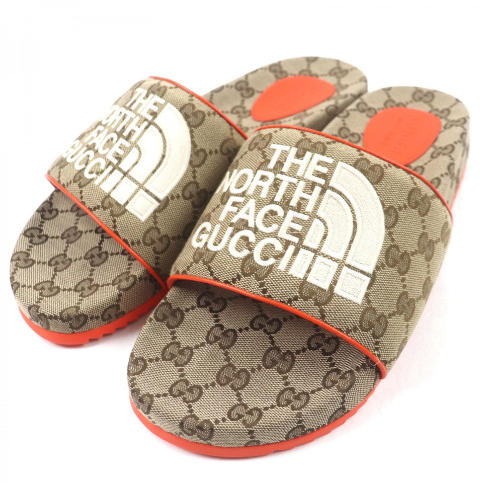 Gucci Sandals 679904 Main: GG canvas, part: leather Brown orange mens 10