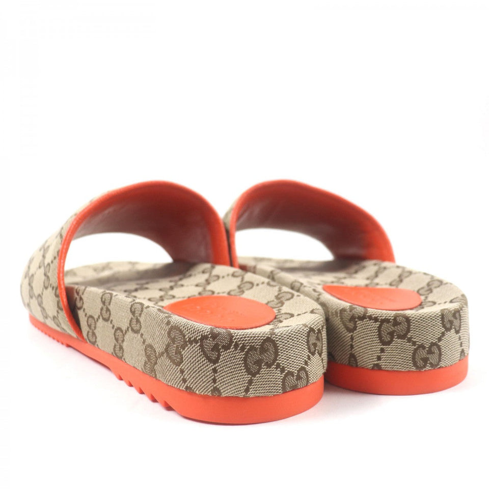 Gucci Sandals 679904 Main: GG canvas, part: leather Brown orange mens 10