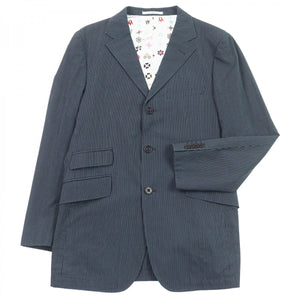 Burberry BLACK LABEL tailored jacket BME62-209-29 Outer: 93% cotton, Outer: 4% polyurethane, Outer: 3% polyester, Lining: polyester, Sleeve lining: cupra Navy Stripe Pattern mens M