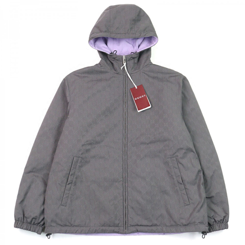 Gucci Jacket 795697 Outer: 100% composite fiber, Outer: 58% polyester, Outer: 42% cotton, Lining: 100% cotton, Filling: 100% polyester Gray purple mens 48