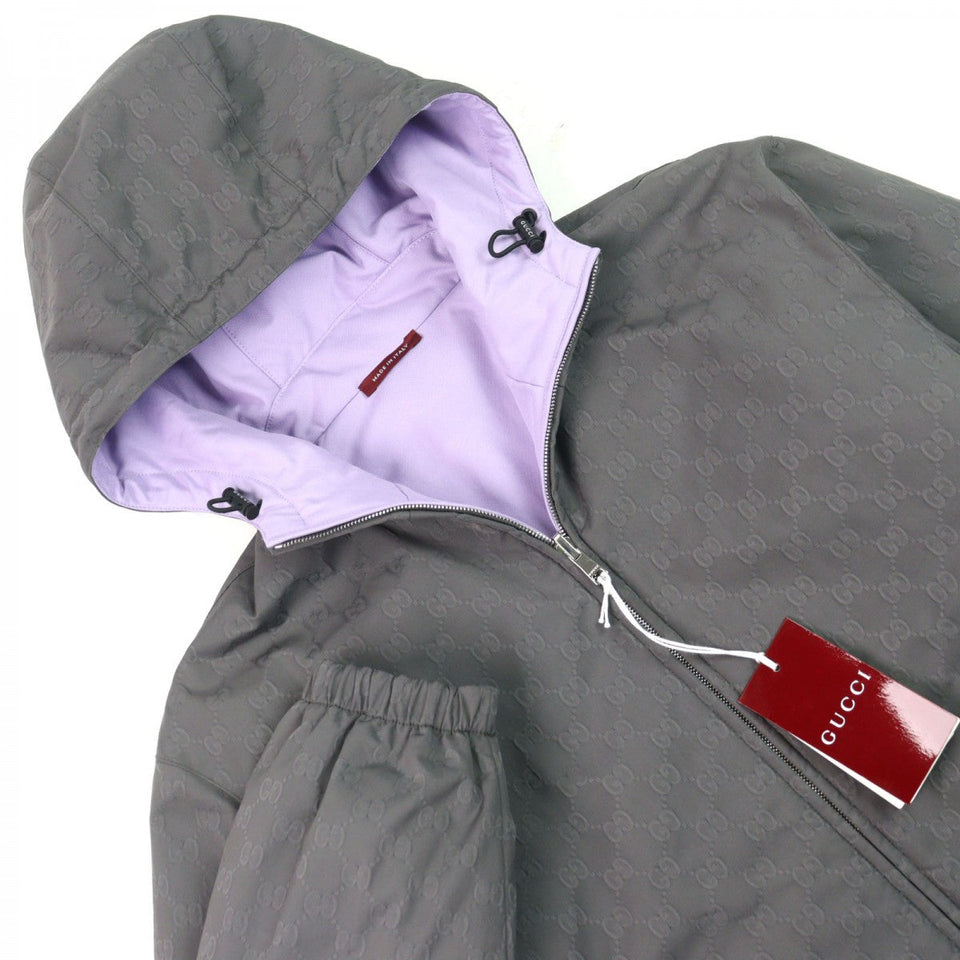 Gucci Jacket 795697 Outer: 100% composite fiber, Outer: 58% polyester, Outer: 42% cotton, Lining: 100% cotton, Filling: 100% polyester Gray purple mens 48