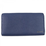 Gucci Long Wallet Purse 771154 Main: Leather Navy logo zip around wallet mens