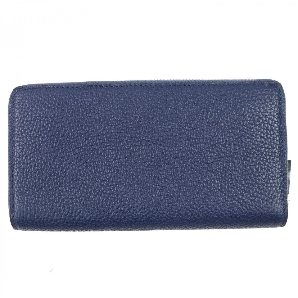 Gucci Long Wallet Purse 771154 Main: Leather Navy logo zip around wallet mens