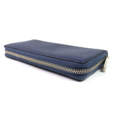 Gucci Long Wallet Purse 771154 Main: Leather Navy logo zip around wallet mens