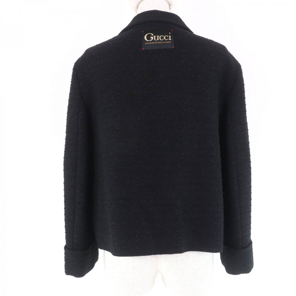 Gucci Jacket 643287 Main: 85% wool, Main: 15% nylon, Part: 80% polyester, Part: 20% polyester, Lining: 100% rayon black Women 40