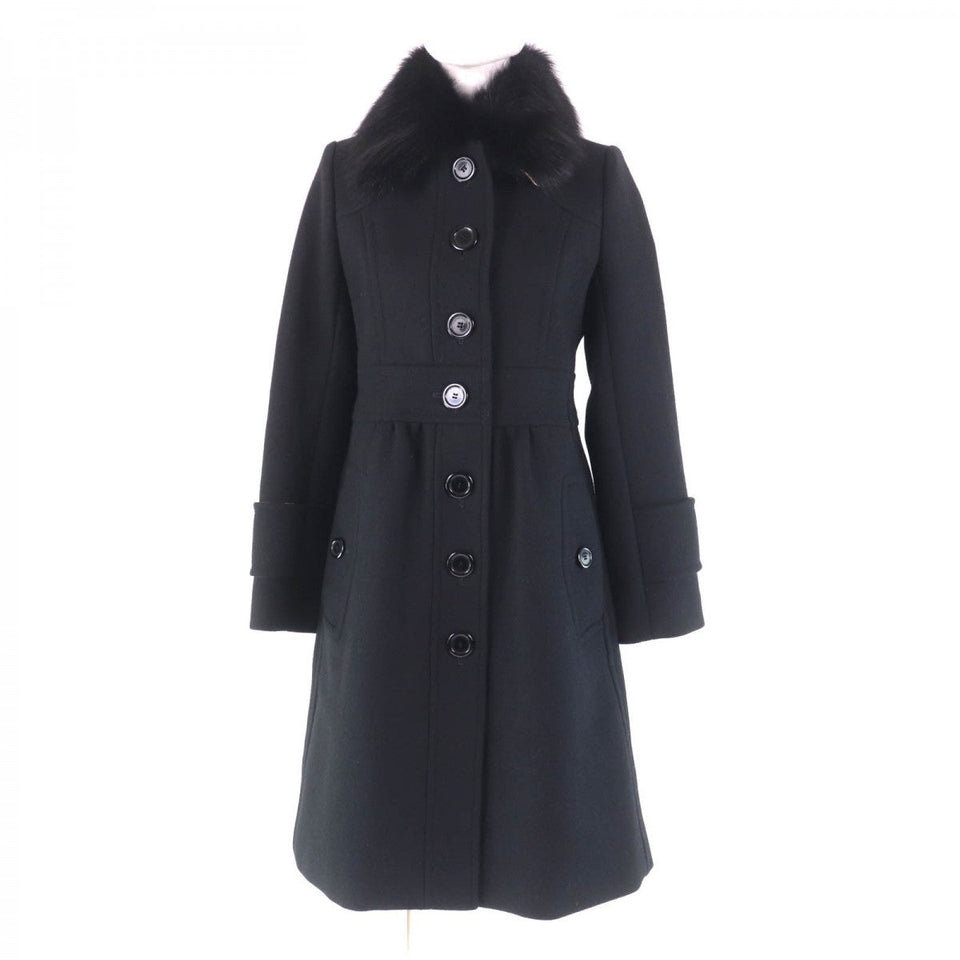 Burberry BLUE LABEL coat FNF10-772-09 Main: 60% wool, Main: 40% angora, Part: 100% wool, Fur: Fox black Women 38