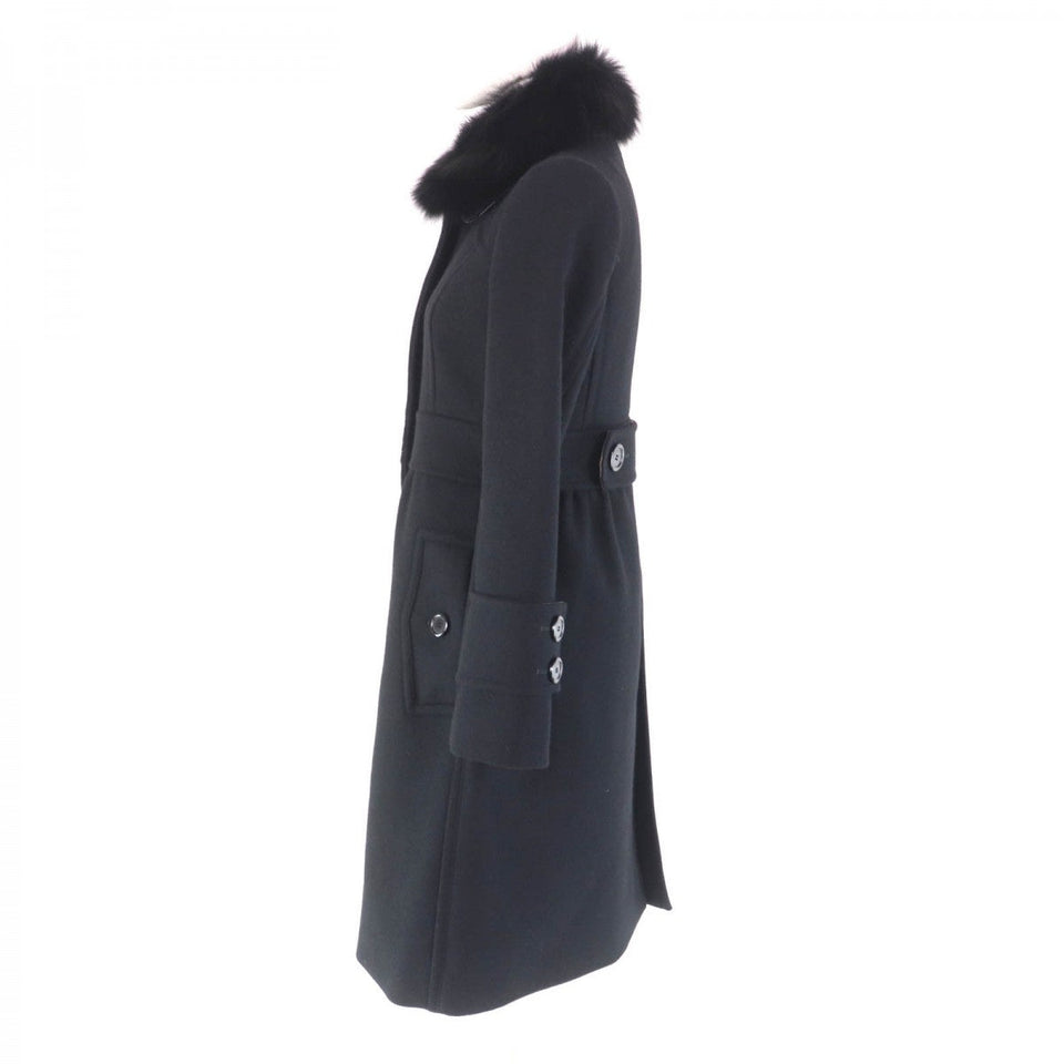 Burberry BLUE LABEL coat FNF10-772-09 Main: 60% wool, Main: 40% angora, Part: 100% wool, Fur: Fox black Women 38