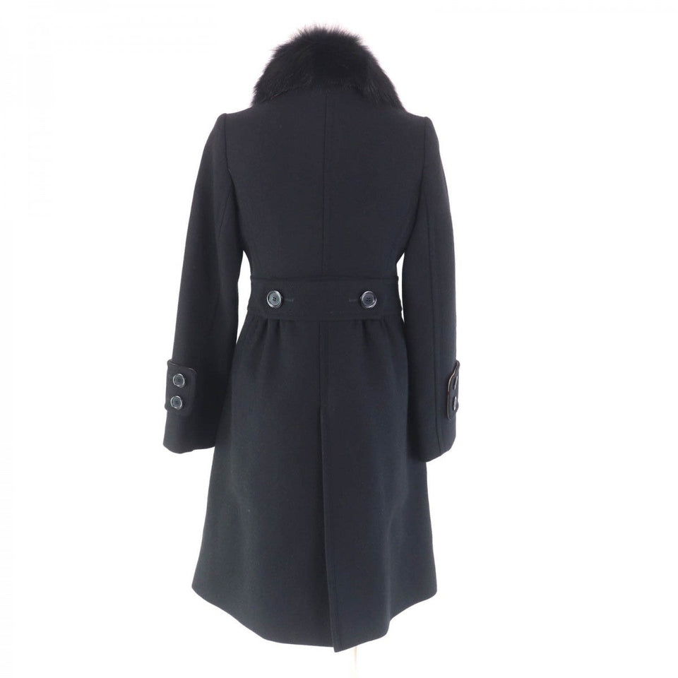 Burberry BLUE LABEL coat FNF10-772-09 Main: 60% wool, Main: 40% angora, Part: 100% wool, Fur: Fox black Women 38