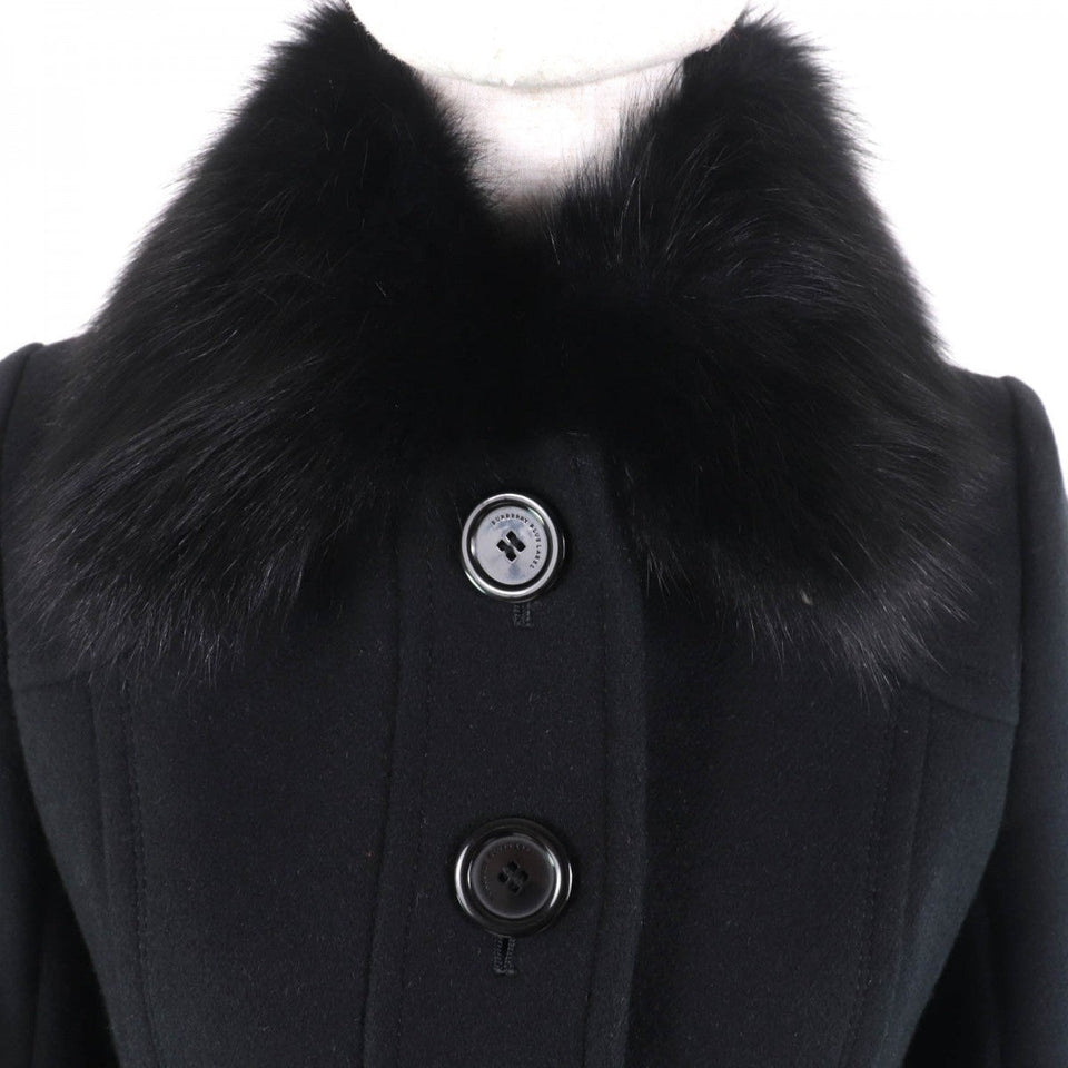 Burberry BLUE LABEL coat FNF10-772-09 Main: 60% wool, Main: 40% angora, Part: 100% wool, Fur: Fox black Women 38