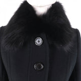 Burberry BLUE LABEL coat FNF10-772-09 Main: 60% wool, Main: 40% angora, Part: 100% wool, Fur: Fox black Women 38