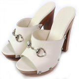 Gucci Sandals 370471 leather Ivory 36.5