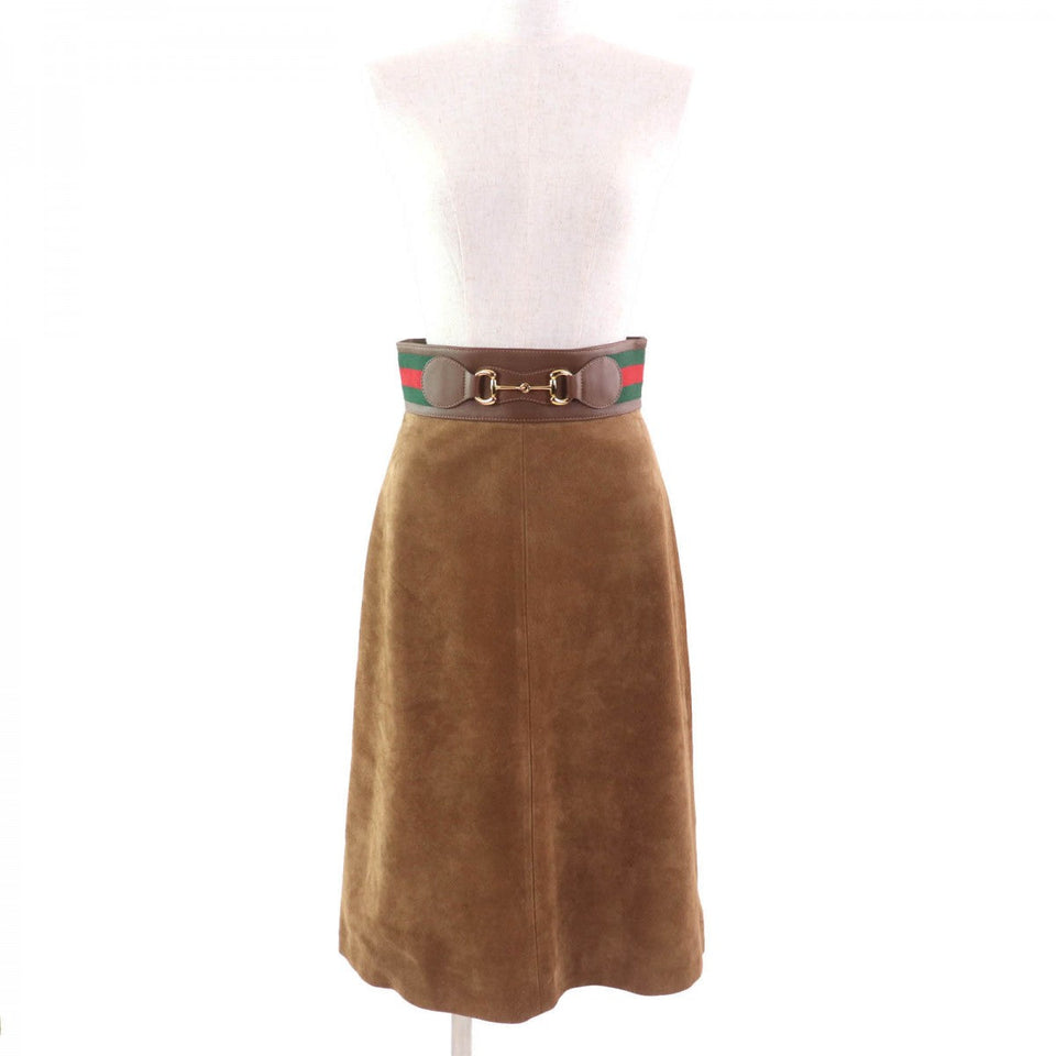 Gucci skirt 626888 Cowhide Brown 38