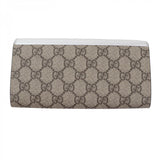 Gucci Long Wallet Purse 456116 Main: GG Supreme canvas Silver brown Women