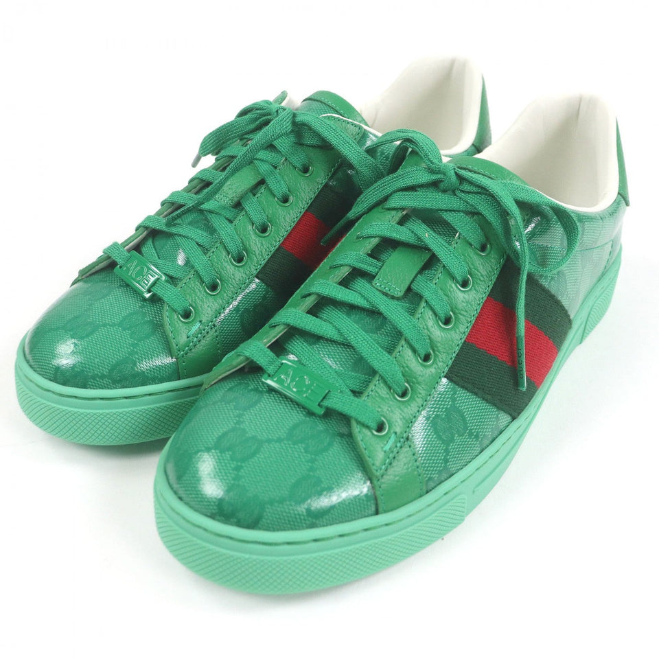 Gucci Low cut sneakers 760775 GG crystal green Ace 6.5