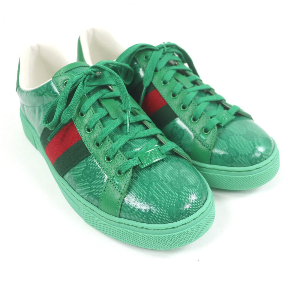 Gucci Low cut sneakers 760775 GG crystal green Ace 6.5