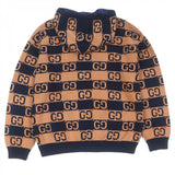 Gucci Hoodie 752097 Outer: 77% cotton, Outer: 23% nylon, Part: 76% cotton, Part: 23% nylon, Part: 1% polyurethane Brown navy mens M