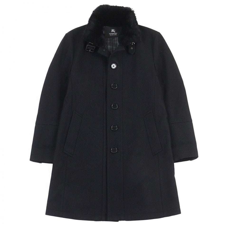 Burberry BLACK LABEL coat D1B93-206-09 Outer material: 75% wool, Outer material: 20% nylon, Outer material: 5% cashmere, Fur: rabbit, Part: cowhide black mens L