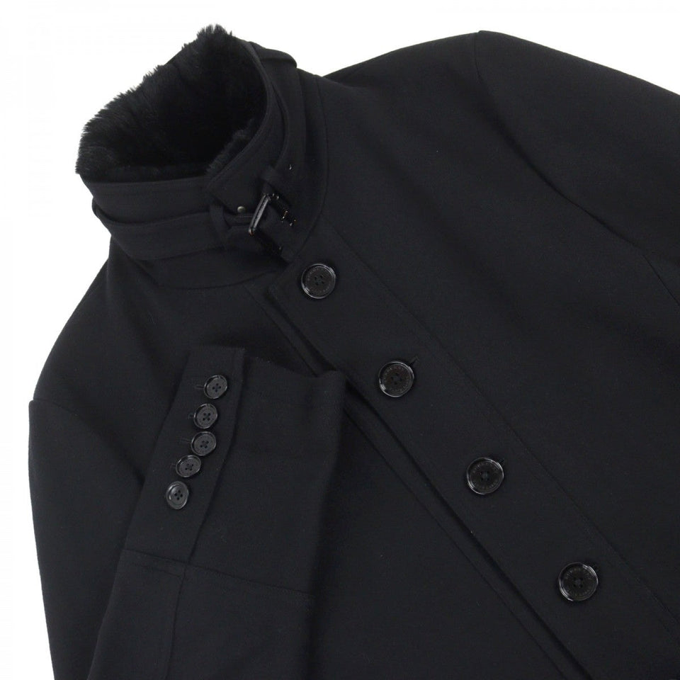 Burberry BLACK LABEL coat D1B93-206-09 Outer material: 75% wool, Outer material: 20% nylon, Outer material: 5% cashmere, Fur: rabbit, Part: cowhide black mens L