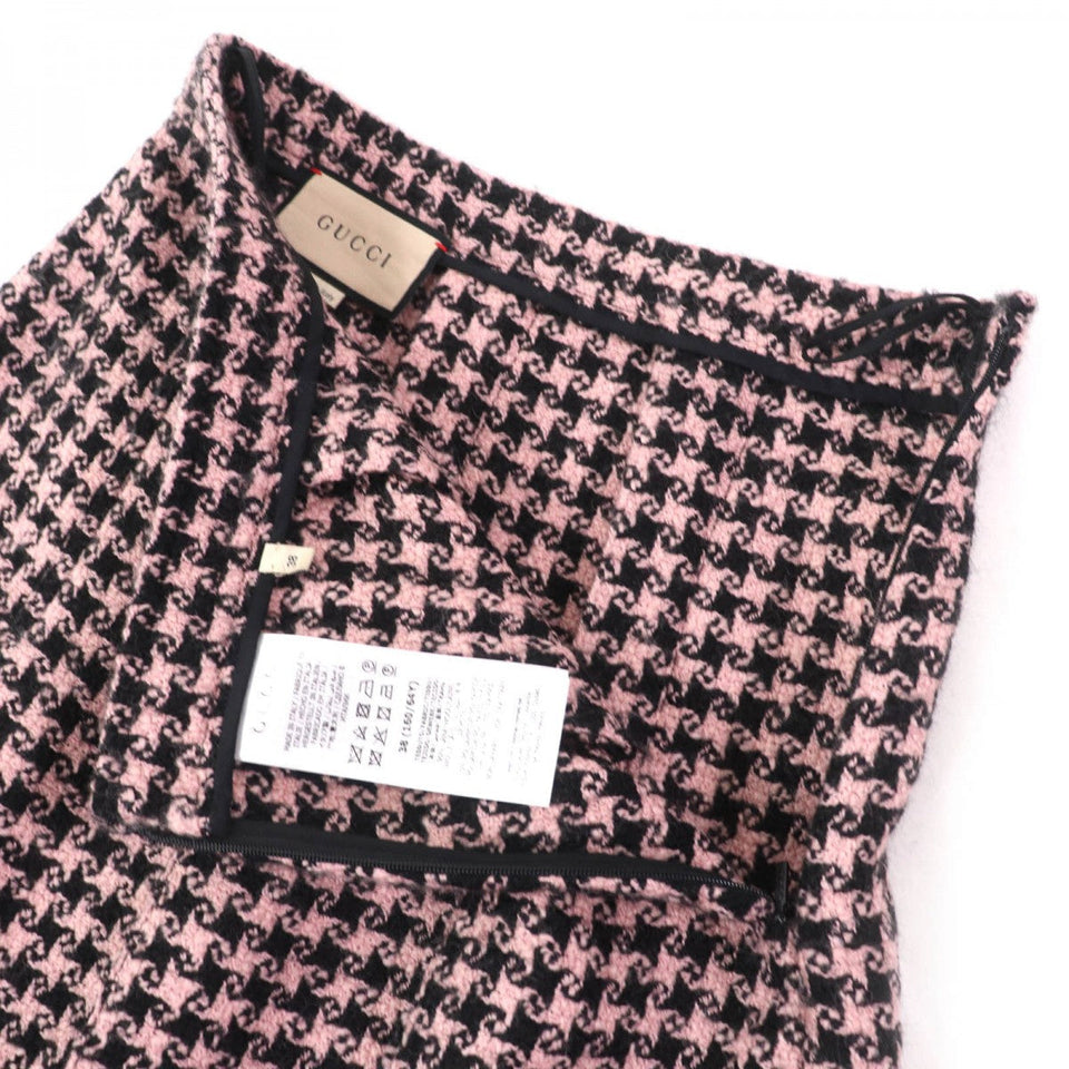 Gucci Long skirt 664422 Main: 90% wool, Main: 10% polyamide Pink black Women 38