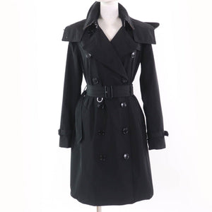 Burberry trench coat 8006111 Main: 100% polyester, Lining: 100% polyester, Part: 100% polyester, Part: Calf leather black Women 38