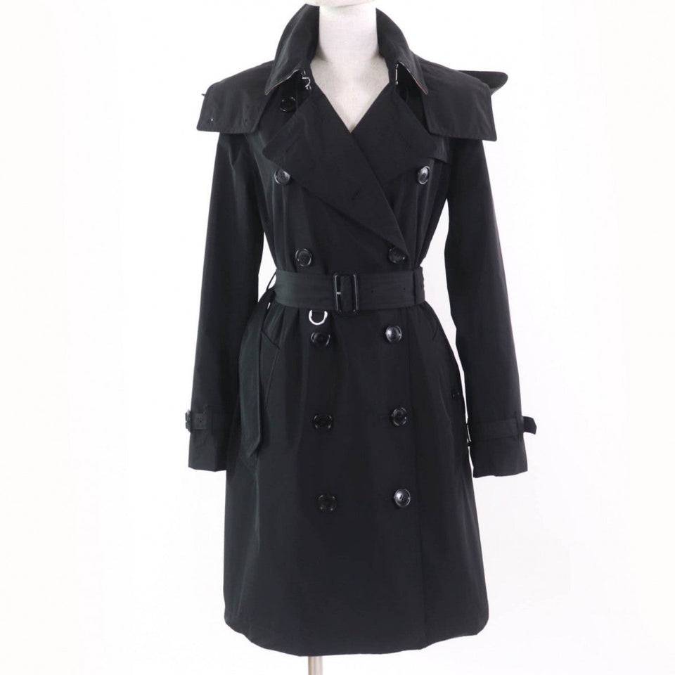 Burberry trench coat 8006111 Main: 100% polyester, Lining: 100% polyester, Part: 100% polyester, Part: Calf leather black Women 38