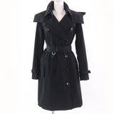 Burberry trench coat 8006111 Main: 100% polyester, Lining: 100% polyester, Part: 100% polyester, Part: Calf leather black Women 38
