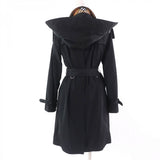 Burberry trench coat 8006111 Main: 100% polyester, Lining: 100% polyester, Part: 100% polyester, Part: Calf leather black Women 38
