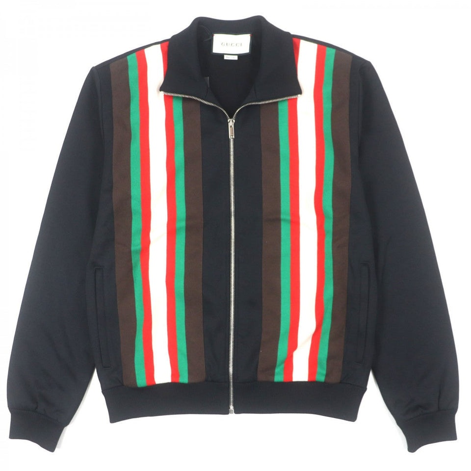 Gucci Track jacket 615731 polyester black Shelly Line Web Line M