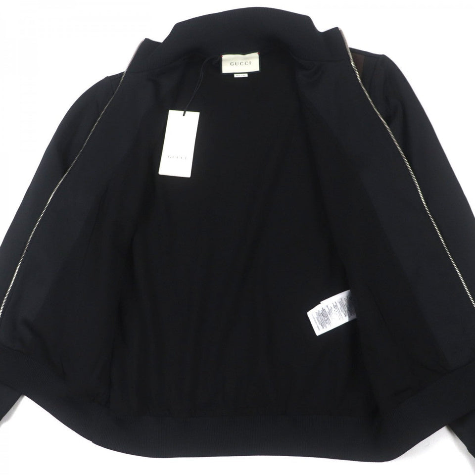 Gucci Track jacket 615731 polyester black Shelly Line Web Line M