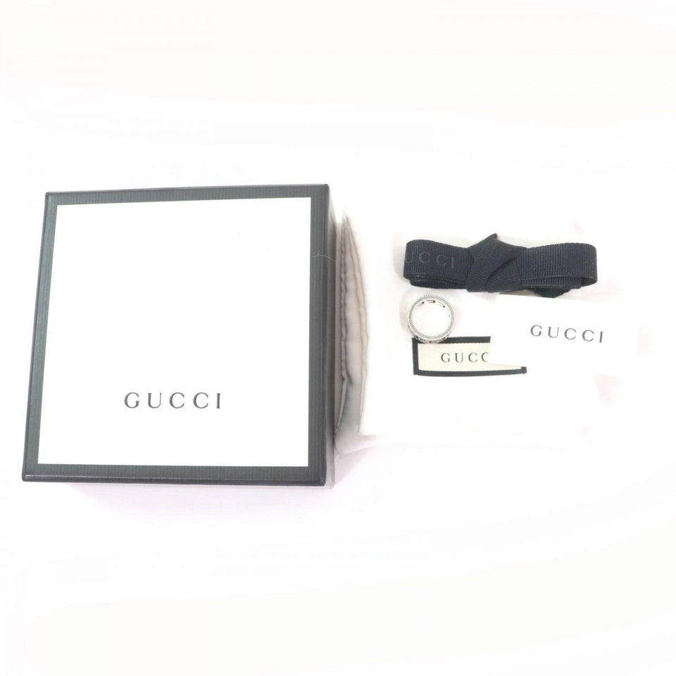 Gucci Ring AG925 Silver Arabesque Square G 11