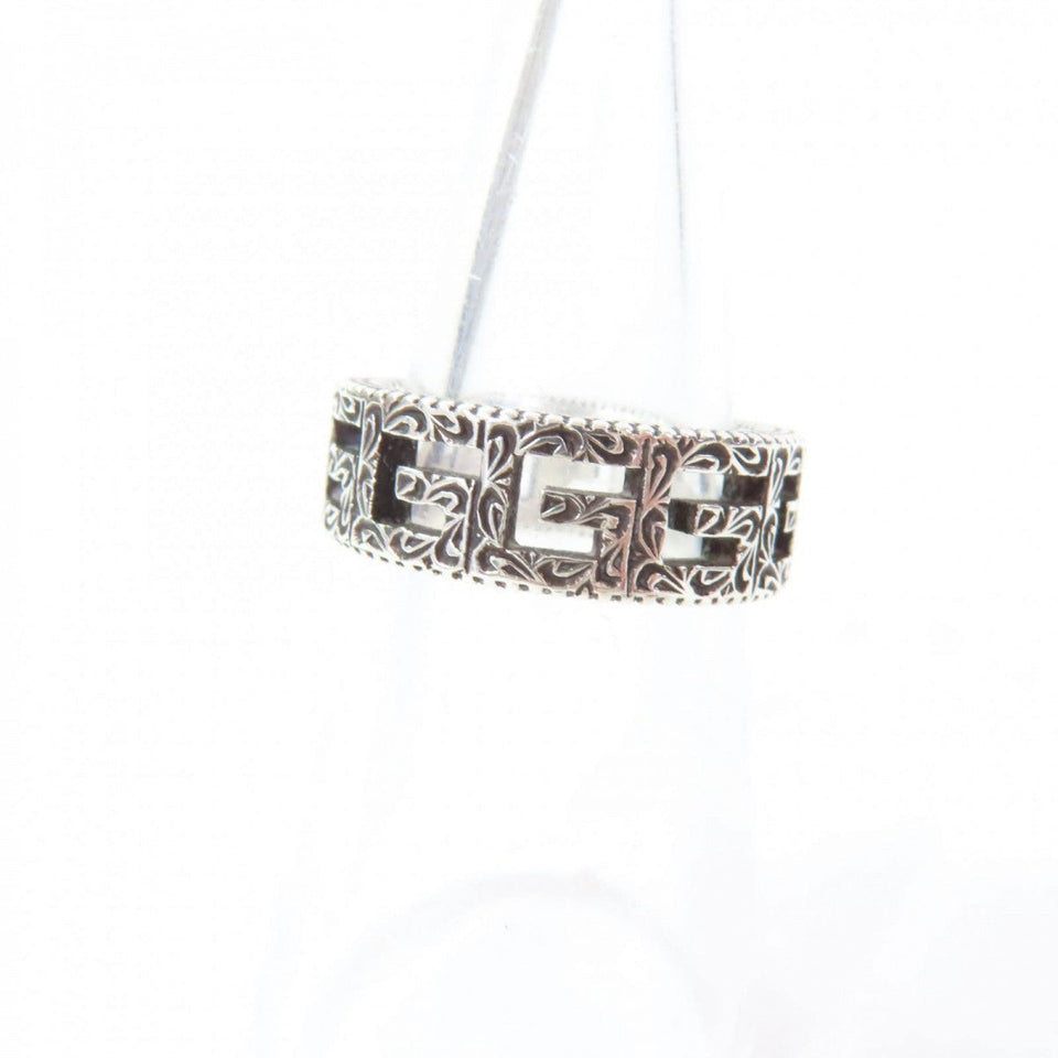Gucci Ring AG925 Silver Arabesque Square G 11