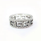 Gucci Ring AG925 Silver Arabesque Square G 11