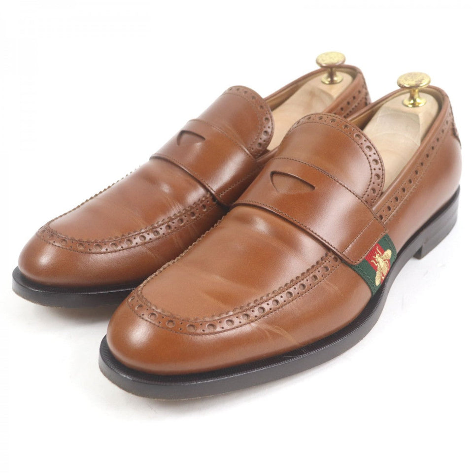 Gucci loafers 450990 leather Brown 9
